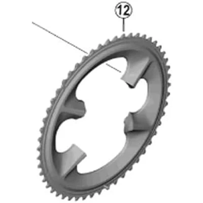 Abbildung von Shimano Unisex Erwachsene Dura Ace FC 9200 Kettenblatt, Schwarz, 54 zähne