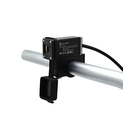 Abbildung von Cliff Top 36 W PD USB C und QC 3.0 Aluminium Motorrad Ladegerät, mit magnetischem Netzschalter, wasserdicht für 7/8 Zoll, 1 1/4 Zoll Lenker verhindert das Entleeren des Akkus.