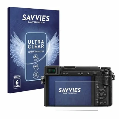 Abbildung von Savvies 6 Stück Schutzfolie für Panasonic Lumix DMC GX80 Displayschutz Folie Ultra Transparent