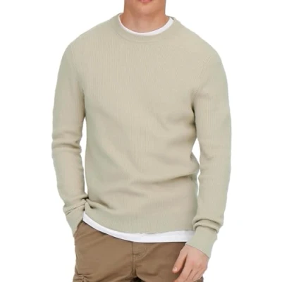 Abbildung von Only &amp; Sons Onsphil CREW Strickpullover, Herren, Größe: XL, Silver lining
