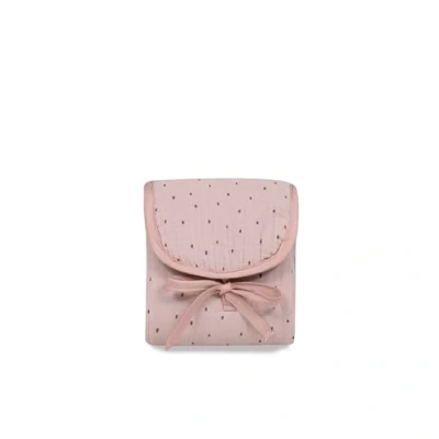 Abbildung von INTERBABY · Tragbare Wickelunterlage Musselin &quot;PUNTOS&quot; rosé Faltbare wasserdichte 45x75 cm