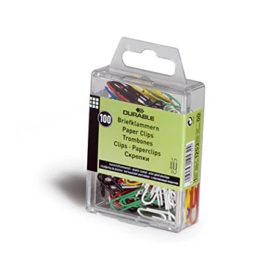Abbildung von 25 x Durable Briefklammern 26mm VE=100 Stück kunststoffummantelt farbi