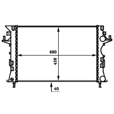 Abbildung von MAHLE ORIGINAL CR 462 000P Kühler, Motorkühlung für Fahrzeuge mit Klimaanlage 680 438 40 Kühlrippen gelötet RENAULT: ESPACE 4, LAGUNA 2 Grandtour