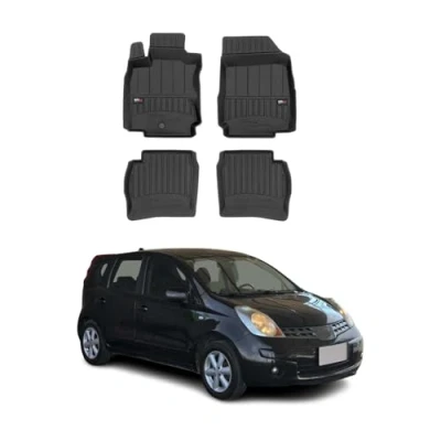 Abbildung von Fußmatten Gummimatten kompatibel mit Nissan Note I 2006 2012 OMAC Premium 3D Schwarz TPE Gummi