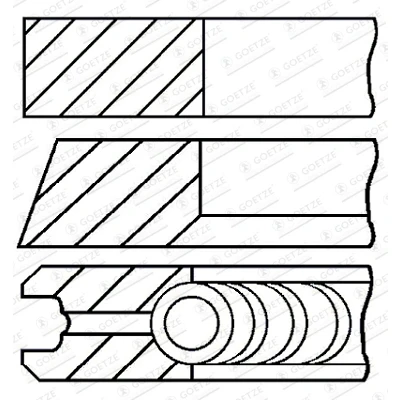 Abbildung von GOETZE ENGINE 08 439100 10 Kolbenringsatz 84 LAND ROVER: Discovery 4