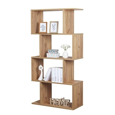 Abbildung von RICOO Regal 140 x 70 30cm, Standregal Eiche braun WM074 EG Spannplatte aus Holz, Bücherregal Wandregal, Regale &amp; Ablagen, schmales Regal, Büroregal, kleines schmal, Büro Bücherregale