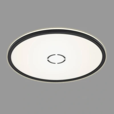 Abbildung von Briloner Leuchten LED Deckenleuchte, Deckenlampe mit Hintergrundbeleuchtungseffekt, 22 W, 3.000 Lumen, 4.000 Kelvin, Rund, Weiß Schwarz, Ø 42cm, 3392 015