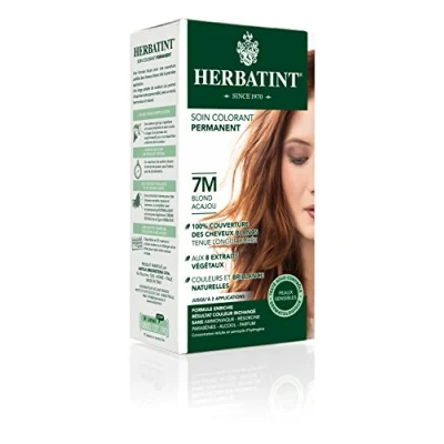 Abbildung von Herbatint Permanente Haarfarbe, 7 m, Mahagoniblond, 150 ml, ohne Ammoniak, 100% Abdeckung von weißem Haar, dermatologisch getestet für empfindliche Haut, mit 8 Bio Pflanzenextrakten