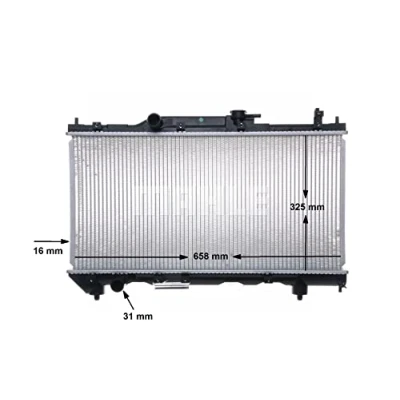 Abbildung von MAHLE ORIGINAL CR 543 000S Kühler, Motorkühlung für Fahrzeuge mit/ohne Klimaanlage 325 682 16 Kühlrippen gelötet TOYOTA: Avensis I Kombi