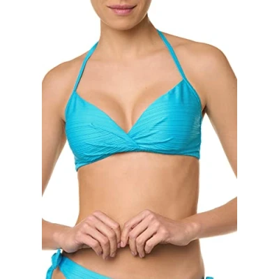 Abbildung von goldenpoint Bikini Damen Badeanzug Fester Triangel BH, Farbe Blau, Größe 95