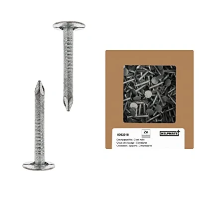 Abbildung von HELPMATE Dachpappennägel 2,0x16 mm mechanisch verzinkt 400g Dachpappstifte Typ B Dachpappnägel DIN 1160 Dachnägel ideal für Dachpappe, Kunststoffplanen &amp; Schiefernplatten
