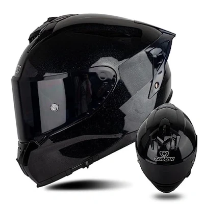 Abbildung von Integralhelme Herren Touring Scooters Motorrad für Erwachsene Moto Bicycle Womens Full Face Helme ABS Four Seasons ECE Approved