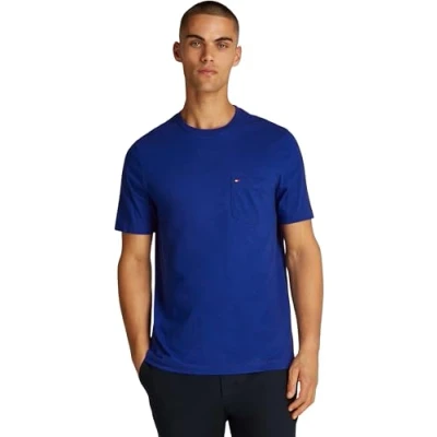 Abbildung von Tommy Hilfiger Essential Solid Pocket TEE Tshirt basic, Herren, Größe: XS, Wedge blue