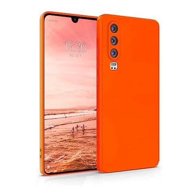 Abbildung von MyGadget Hülle für Huawei P30 robuste Silikon Schutzhülle TPU Case Slim Silikonhülle Back Cover Kratzfest Handyhülle Matt Orange