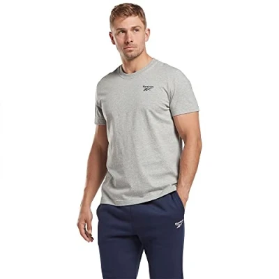 Abbildung von Reebok LEFT Chest LOGO TEE Tshirt basic, Herren, Größe: XXL, Medium grey heather