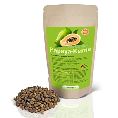 Abbildung von Papaya Kerne 500 g Samen ACHTUNG! Keine hybrid daher SEHR INTENSIVER natürlicher BITTERER Geschmack! Rohkost Vegan (500)