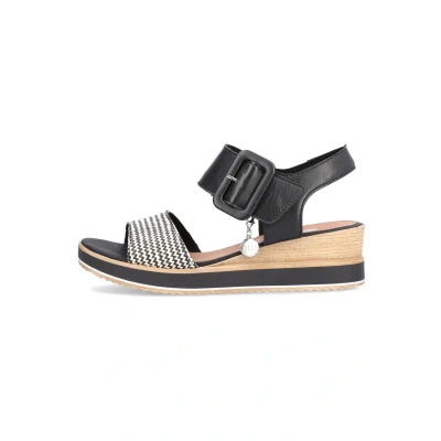 Abbildung von Remonte Sandale, Sommerschuh, Sandalette, Keilabsatz, mit praktischen Gummizügen