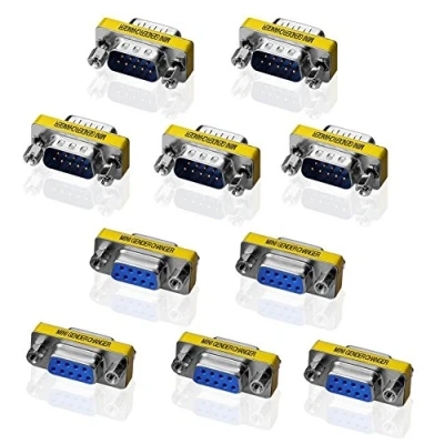 Abbildung von SIENOC Gender Changer DB9F 9 Pin Seriell RS232 D SUB Konverter 5X Buchse auf + Stecker