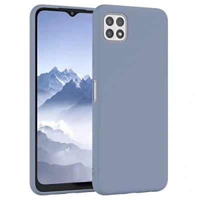 Abbildung von EAZY CASE Premium Silikon Handyhülle kompatibel mit Samsung Galaxy A22 5G, Slimcover Kameraschutz und Innenfutter, Silikonhülle, Schutzhülle, Bumper, Handy Case, Hülle, Softcase, EIS Blau