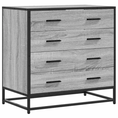 Abbildung von vidaXL Schubladenschrank Grau Sonoma 70x41x70 cm Holzwerkstoff, Schubladenkommode, Lagerschrank, Aktenschrank, Sideboard mit Schubladen, Schrank