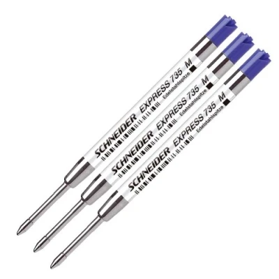 Abbildung von Schneider Express 735 Kugelschreiberminen M blau 3 Stück