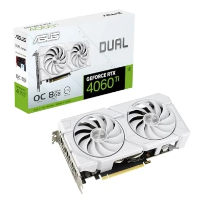 Abbildung von ASUS DUAL GeForce RTX 4060 Ti EVO White OC Edition 8GB GDDR6 Gaming Grafikkarte (Nvidia RTX4060 DLSS 3, 357 AI Tops, PCIe 4.0, 1x HDMI 2.1a, 3X DisplayPort 1.4a, weiß, RTX4060TI O8G WHITE)