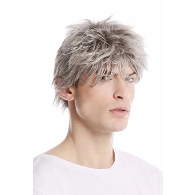Abbildung von WIG ME UP GFW1169 51 Herrenperücke Perücke Männer Kurz Jugendlich Lässig Wild Stürmisch Struppig aufgestylt Modisch grau hellgrau