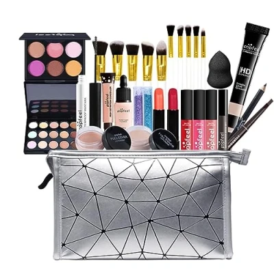 Abbildung von FantasyDay Multifunktions Exquisite Make up Geschenkset Kosmetik Schmink Kit für Gesicht, Augen und Lippen Makeup Paletten Schminkkoffer mit Lidschatten Palette, Lippenstift, Rouge, Mascara, Pinsel