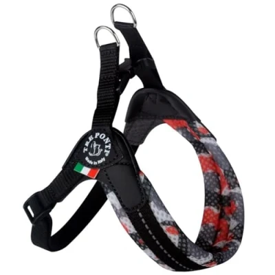 Abbildung von Tre Ponti Geschirr Easy Fit Soft Mesh Verstellbarer Bauchgurt, Farbe:Camouflage rot, Größe:Gr.2/35 49 cm/bis 5 kg