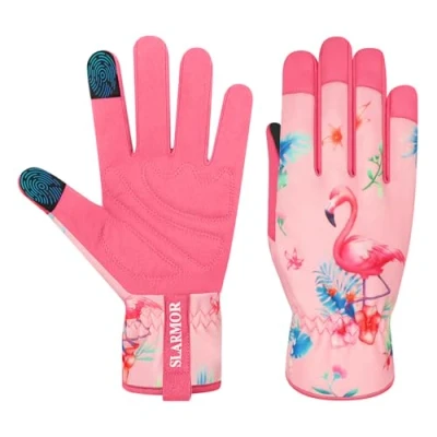 Abbildung von Gartenhandschuhe für Damen,Damen mit Touchscreen,Mikrofaser Leder Damen,Frauen Hof, Reinigung, Gartenarbeit, Landschaftsbau, Pflücken, Pflanzen