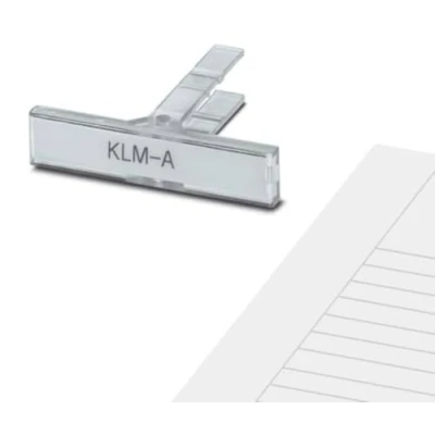 Abbildung von PHOENIX CONTACT KLM A + ESL 44X7 Klemmenleisten Kennzeichnungsträger, 35 Clipfix, 44 mm x 7mm Schriftfeldgröße des Einsteckstreifens, Transparent, 50 Stück