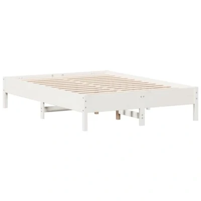 Abbildung von vidaXL Bett Massivholzbett ohne Matratze Weiß 120x190 cm Kiefernholz
