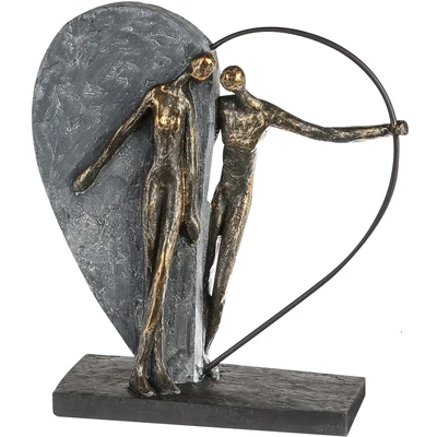 Abbildung von Casablanca by Gilde Dekofigur &quot;Skulptur Herzklopfen, bronzefarben/grau&quot;, Dekoobjekt, Höhe 31 cm, Wohnzimmer