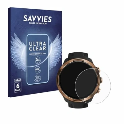 Abbildung von Savvies 6 Stück Schutzfolie für Suunto 9 Baro Displayschutz Folie Ultra Transparent