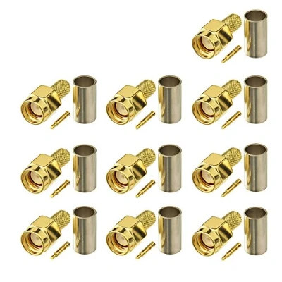 Abbildung von Eightwood SMA Stecker cb Funkantenne ST HF Steckverbinder Crimp RG58 Kabel für Walkie Talkie 10 Stücke MEHRWEG
