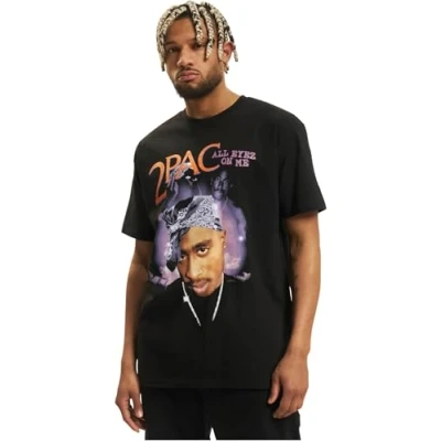 Abbildung von Upscale by Mister Tee Tupac ALL EYEZ ON ME Anniversa Tshirt print, Herren, Größe: Small, Black