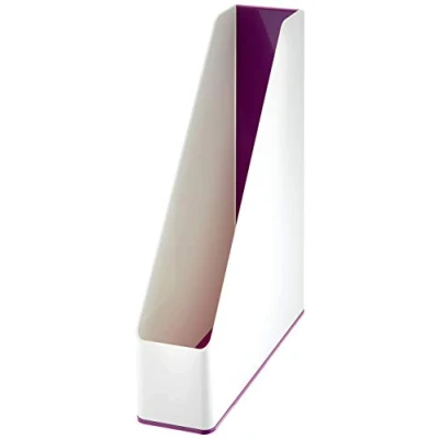 Abbildung von Leitz Stehsammler A4, 4er Pack, Zweifarbiges Design, Weiß/Violett, Duo Colour, WOW, 53621062