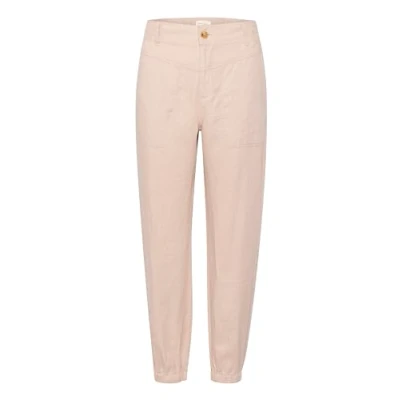 Abbildung von Part Two Damen Women&#039;s Casual Pants Midrise Waist Tapered Legs Elastic Cuffs Hose, French Oak,