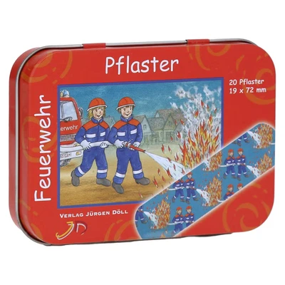 Abbildung von Kinderpflaster Feuerwehr Dose