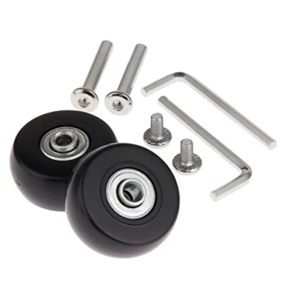 Abbildung von Mtsooning 2 Stück 41x18mm Ersatz Räder Ersatzrollen für Koffer Kofferrollen Gummi Rollen mit kugellager Ersatzteile Reparatur