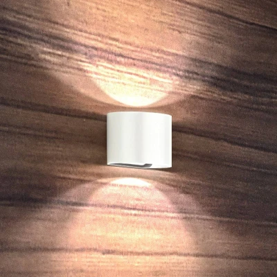 Abbildung von LED Außenwandleuchte Matteo, weiß, Breite 14 cm, 2 flg.