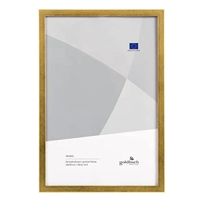 Abbildung von goldbuch Bilderrahmen Skandi 20x30 cm, Einzelrahmen aus Echt Holz, Portraitrahmen zum Stellen, Holzrahmen mit Wandhalterung, Foto Rahmen, Frame Gold