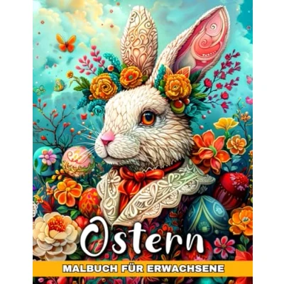 Abbildung von Ostern Malbuch für Erwachsene: Frohe Ausmalbuch Erwachsene 50 Malvorlagen von Osterhasen, Ostereiern, Kücken, Frühlingsszenen und Mehr