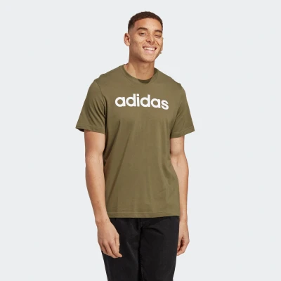 Abbildung von adidas Sportswear Essentials Single Linear LOGO Tshirt print, Herren, Größe: 4XL, Olive strata