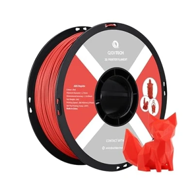 Abbildung von QIDI TECH ABS Rapido Filament 1.75mm, 1kg Spule (2.2lbs), geeignet für Hochgeschwindigkeitsdruck, 3D Druck Fit die meisten FDM Drucker, hochbeständig, Rot