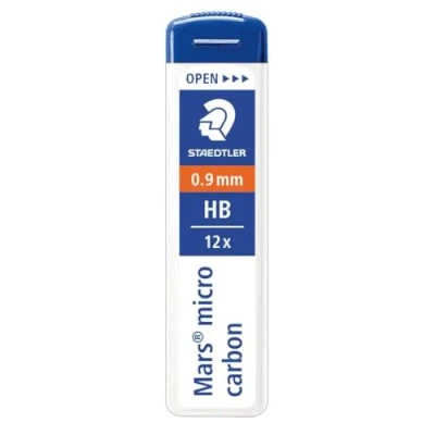 Abbildung von STAEDTLER 250 09 HB Mars Micro Feinminen, Minendurchmesser 0.9 mm, HB, 12 Stück, graphitgrau, 0,9 VE