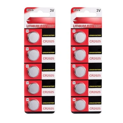 Abbildung von CR2025 Lithium Knopfzellen, 3 V, hohe Kapazität, lange Lebensdauer, 20 mm Durchmesser, 10 Stück