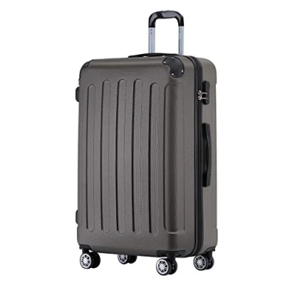 Abbildung von BEIBYE Hartschalen Koffer Trolley Rollkoffer Reisekoffer Sicherheit Zahlenschloß Zwillingsrolle ABS Material Handgepäck 4 Rollen (M L XL Set) (Coffee, L)