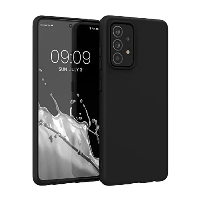 Abbildung von kwmobile Hülle kompatibel mit Samsung Galaxy A52 / 5G A52s weiches TPU Silikon Case Cover geeignet für kabelloses Laden Schwarz matt