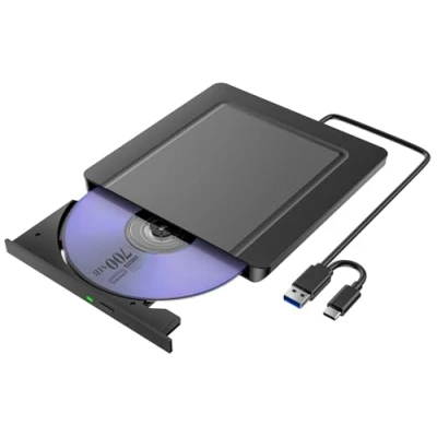Abbildung von Externes CD DVD Laufwerk, Ultraflacher USB 3.0 &amp; C CD/DVD Laufwerk Extern, +/ RW ROM Brenner Optical External Drive für Laptop, PC, Desktop, MacBook, Windows 11/10/8/7/XP/Linux/MacOS